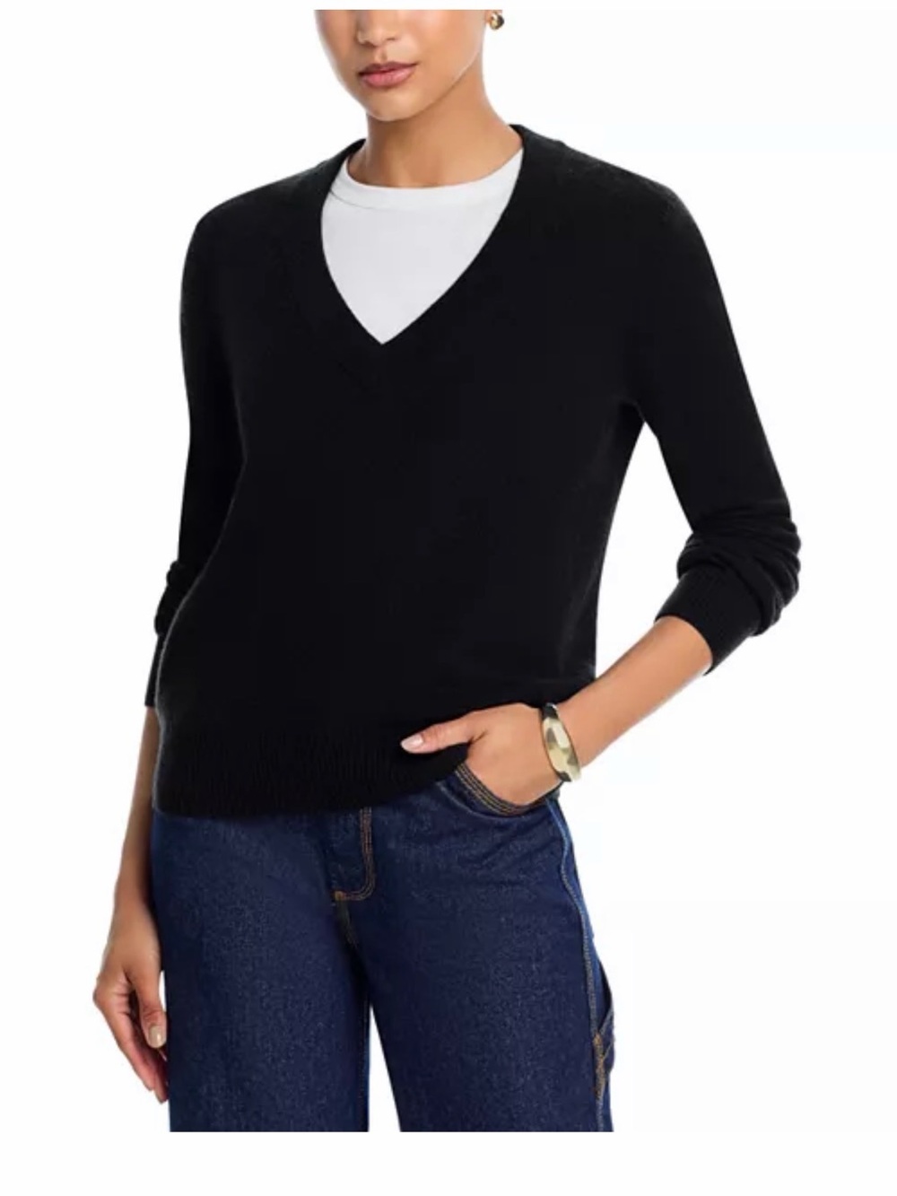 AQUA Cashmere
100% Cashmere V Neck Sweater - Exclusive
